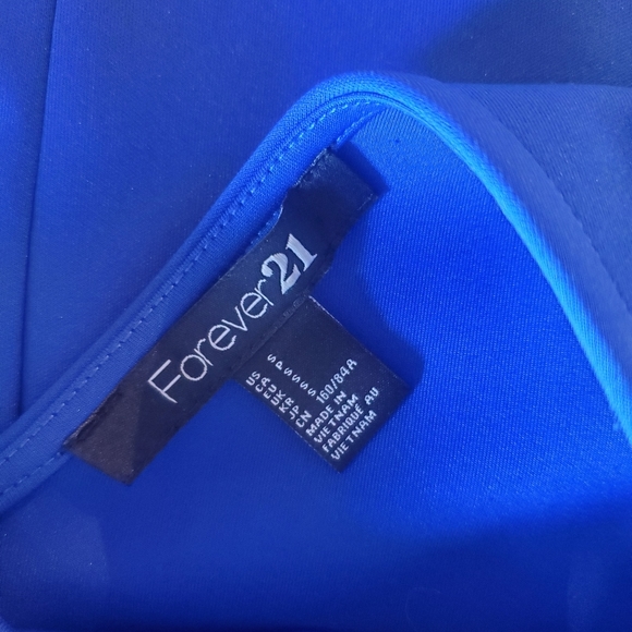 FOREVER 21 / Cobalt Blue Peplum Dress / Size S - Picture 4 of 4